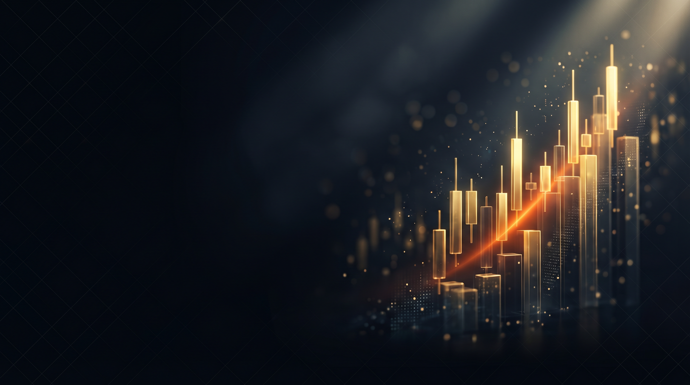 Recensione Apex Trader Funding 2026 — hero editoriale con grafico candlestick e accenti arancioni