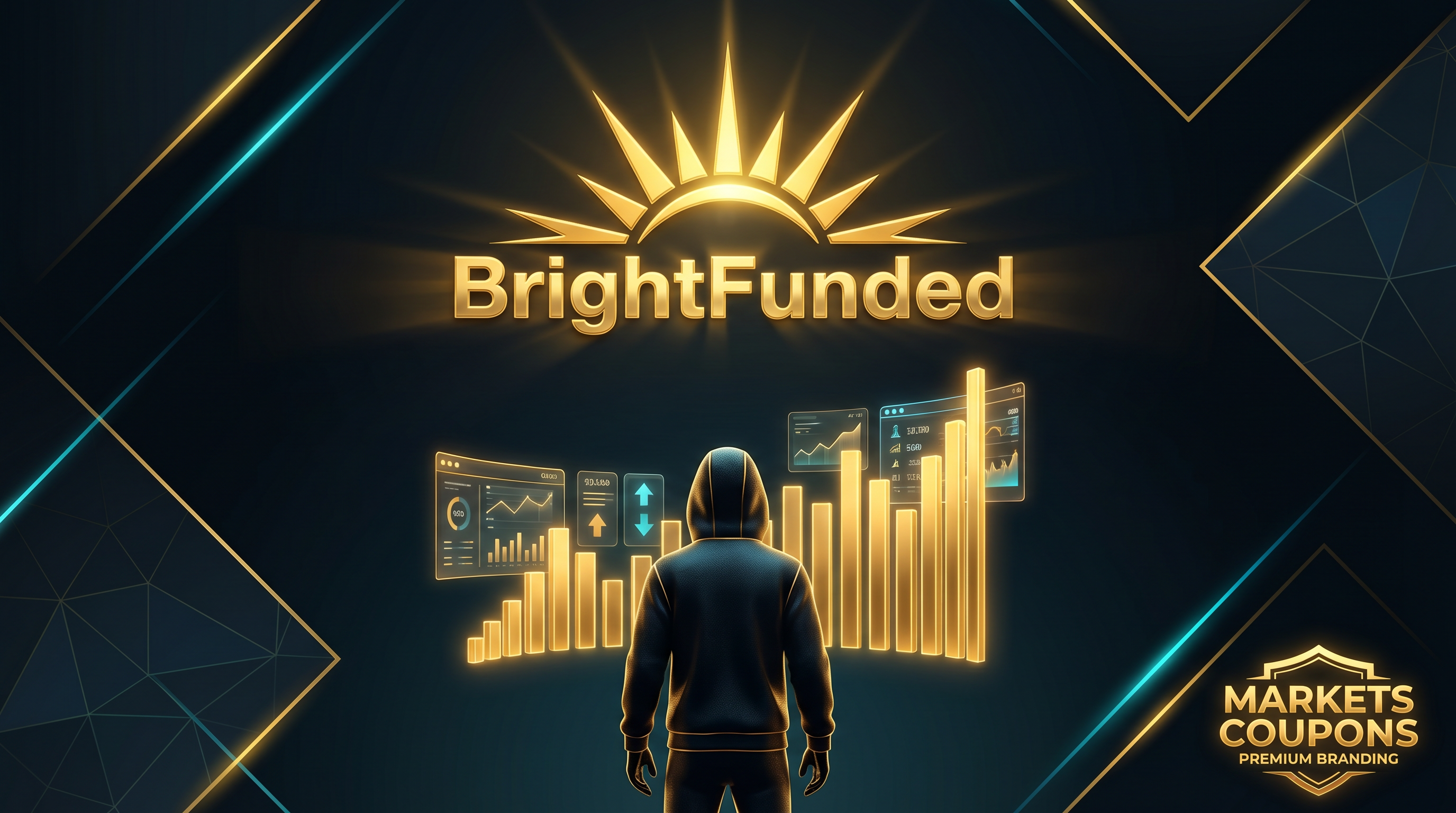 BrightFunded forex prop firm hero illustration