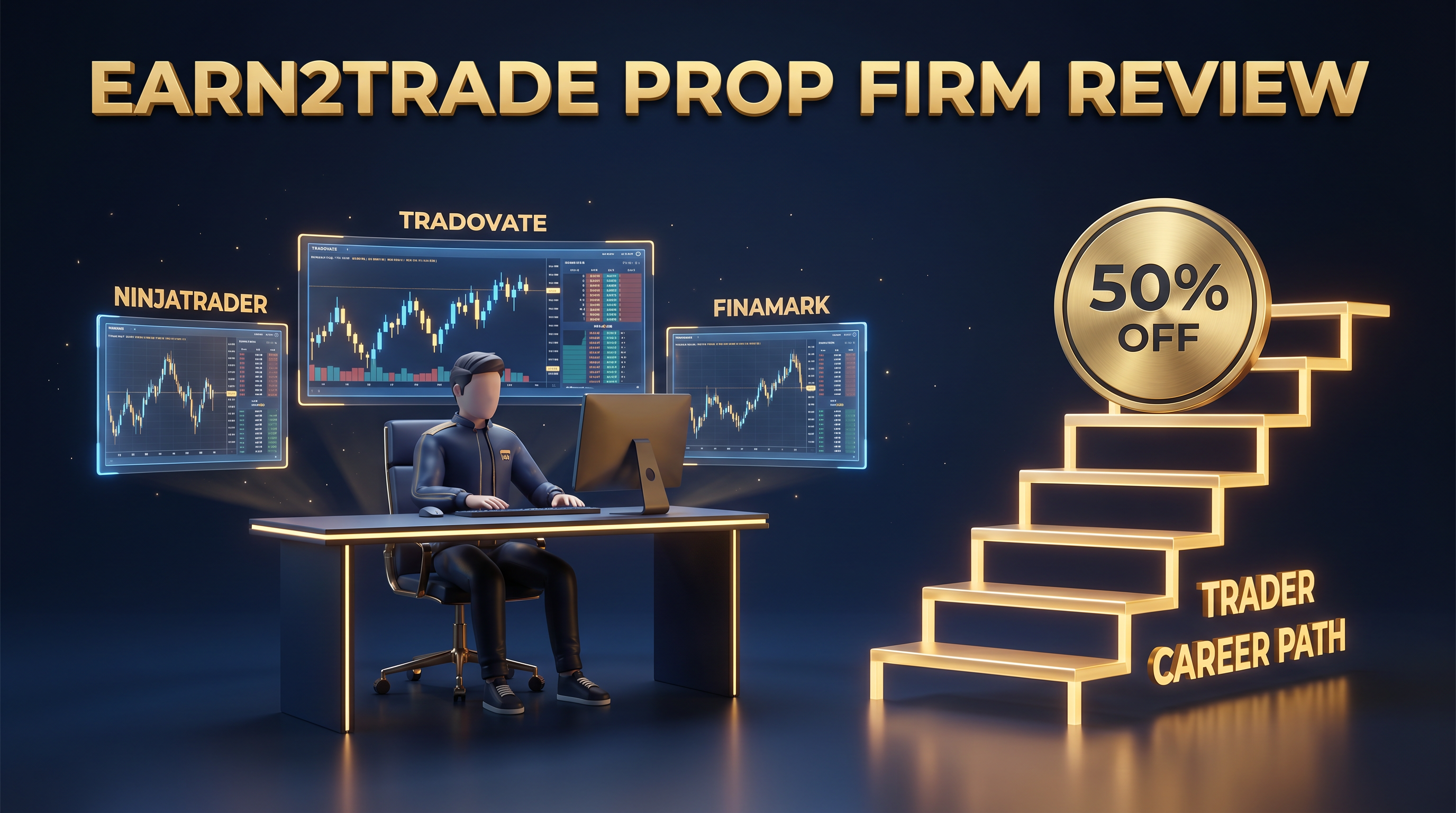 Earn2Trade Trader Career Path hero illustration