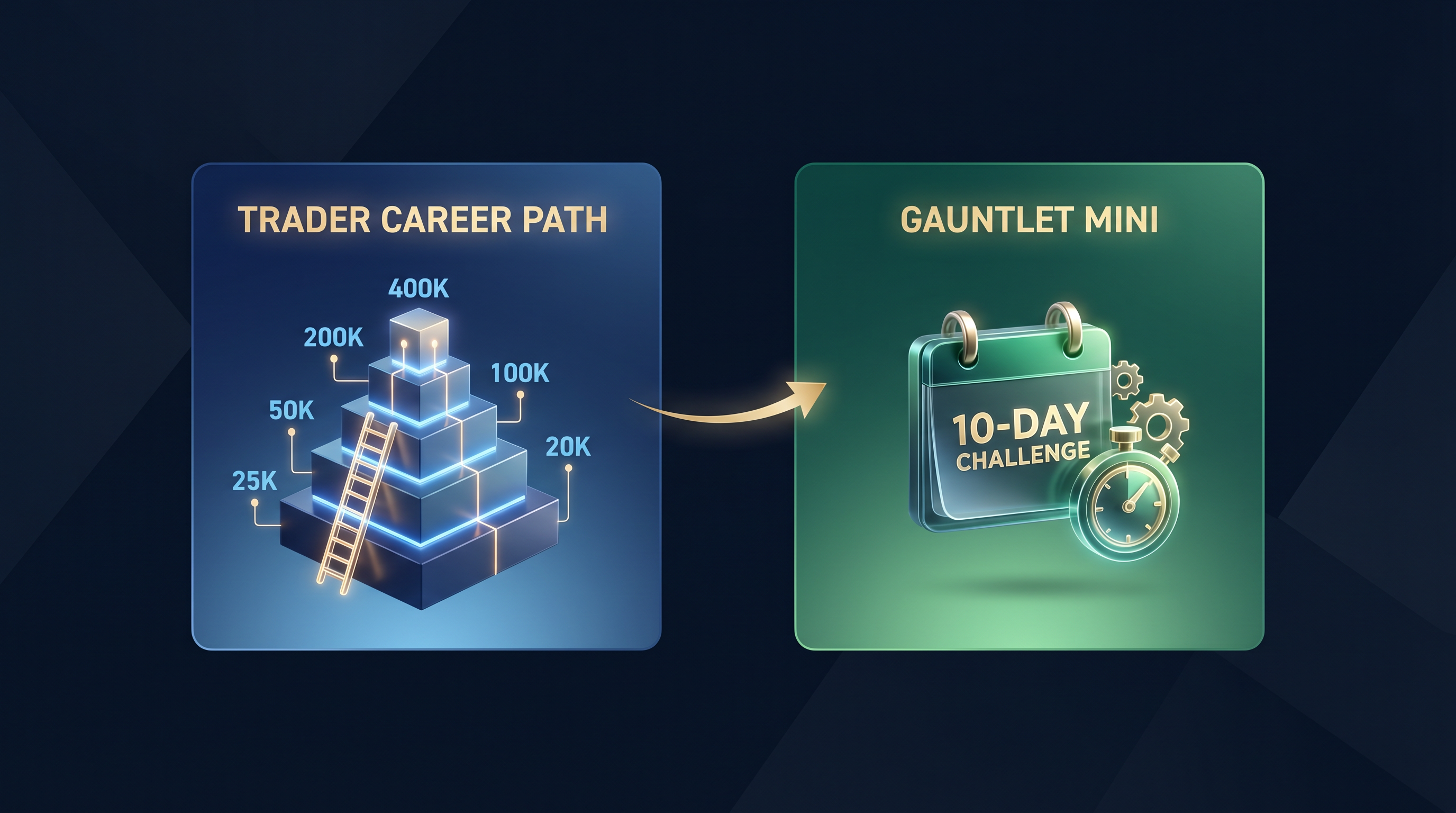 Trader Career Path vs Gauntlet Mini comparison