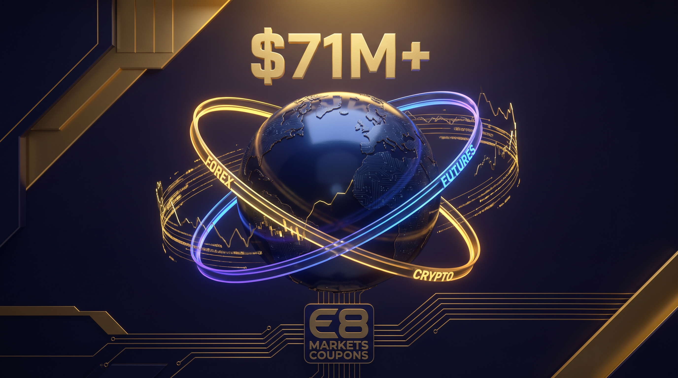 E8 Markets prop firm hero illustration