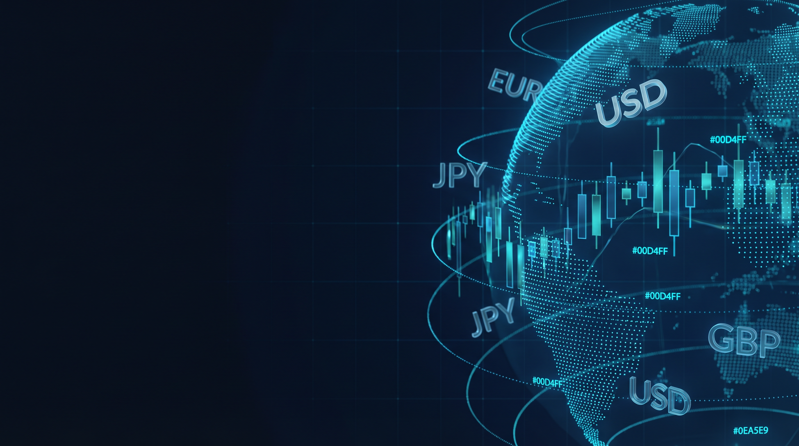 FTMO Review 2026 — redaktionelles Hero mit globaler Forex-Datenvisualisierung