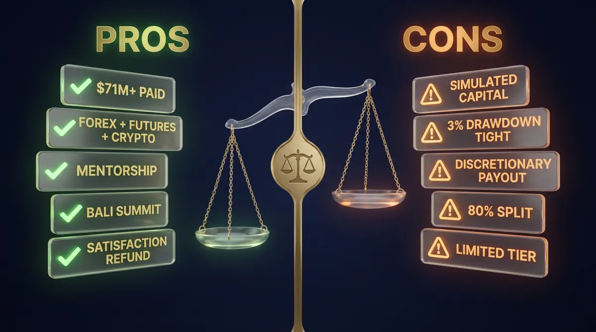 Confronto pro e contro di E8 Markets
