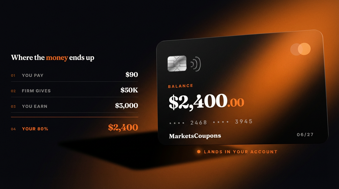 Fluxo do dinheiro em uma Prop Firm — taxas de entrada, payouts, Profit Split