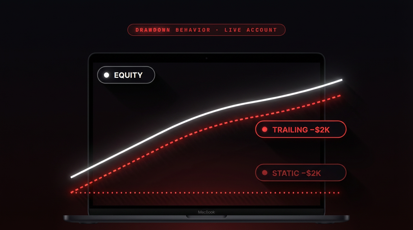 Trailing vs Static — confronto visivo fianco a fianco che mostra come lo stesso movimento influenzi ogni modello